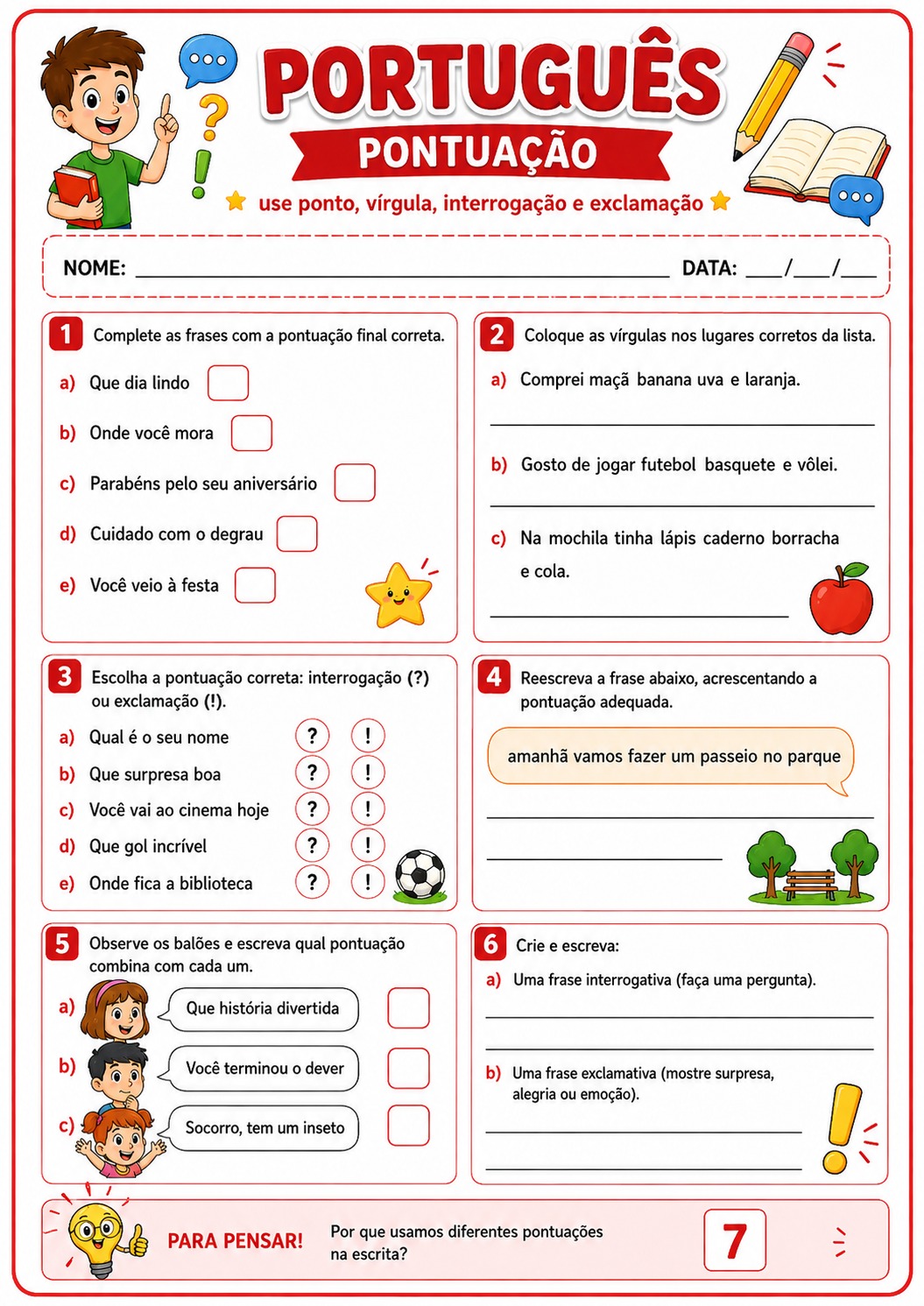 Amostra material de Português - Pontuação