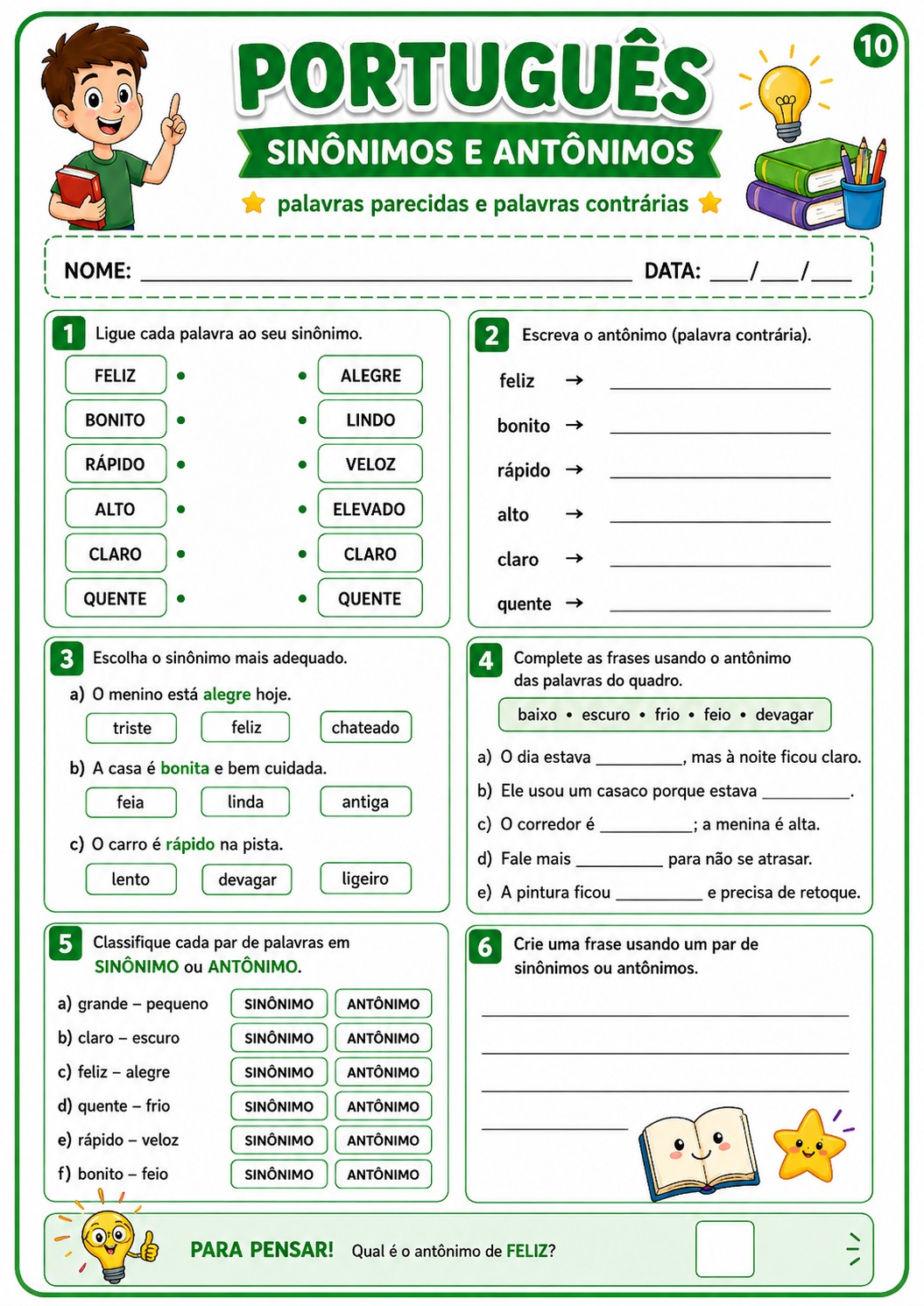 Amostra material de Português - Sinônimos e Antônimos