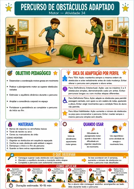 Percurso de Obstáculos Adaptado – Motor, Atividade 34