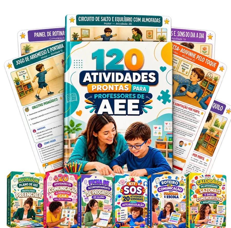 Mockup 120 Atividades Prontas para Professores de AEE + 6 bônus
